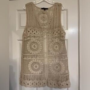 FEVER crochet long vest L